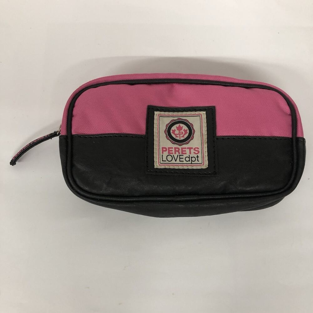 Joshua P. Long Thick Zip Multi-use Wallet Purse Bag Pouch Pink Black 8x4x1.5”‎